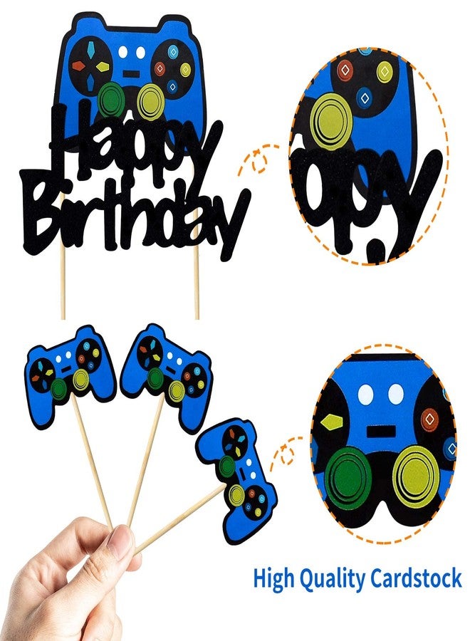 Festiko®Video Game Party Cake Topper Decoration Supplies, 25pcs Gaming Theme Party Cake Topper for Boys, Video Game Controller Birthday Cupcake Topper Decor Sign - Image 3